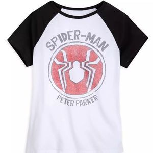WOMEN'S SIZE 3X DISNEY STORE MARVEL SPIDER-MAN PETER PARKER RAGLAN TOP NWT